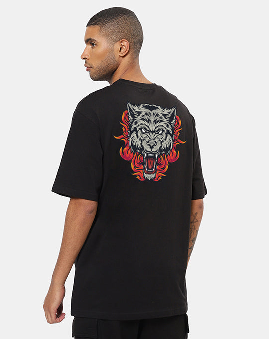 Fire Wolf Oversized Men's Tshirt