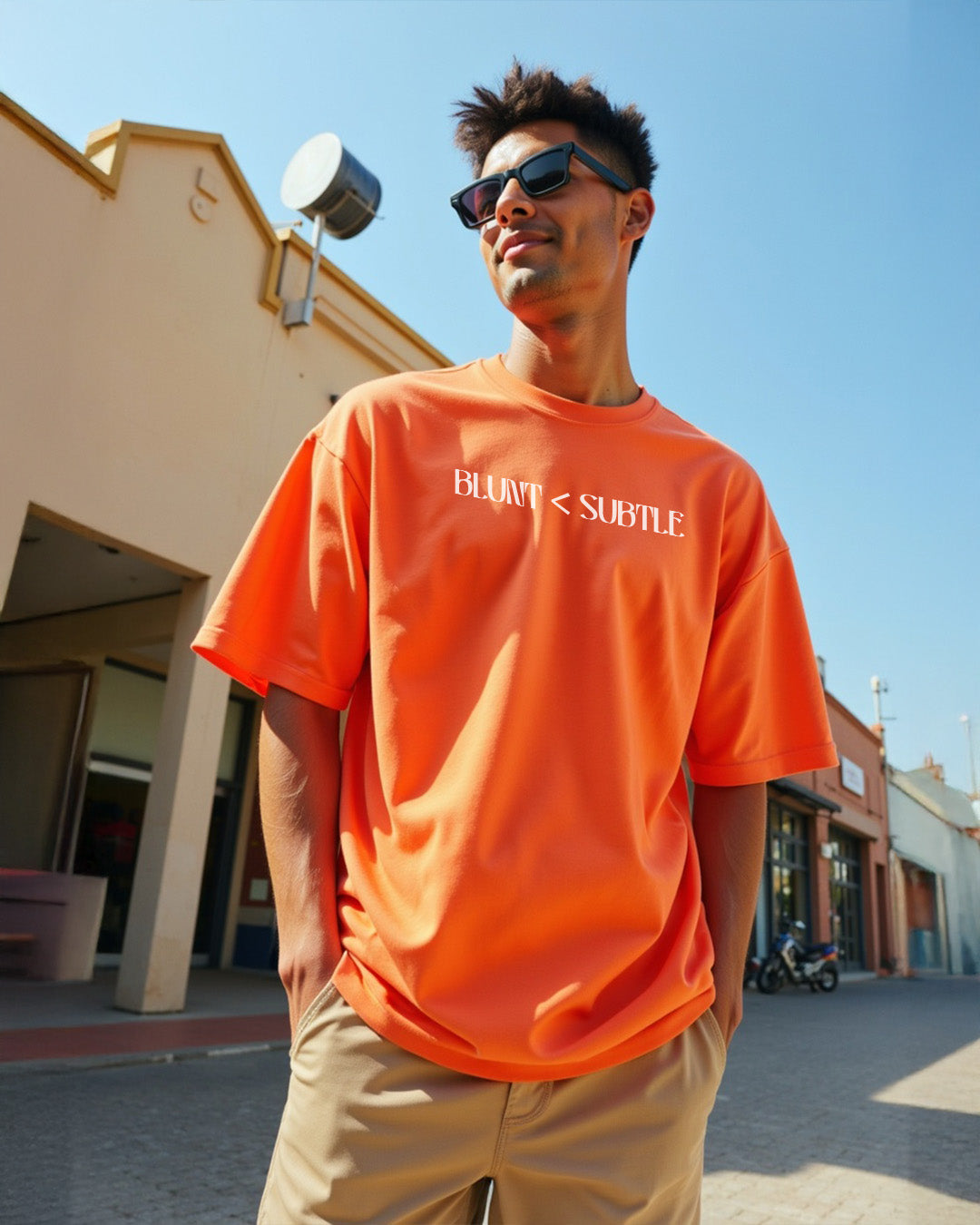 Blunt & Subtle Orange Oversized Men's Tshirt