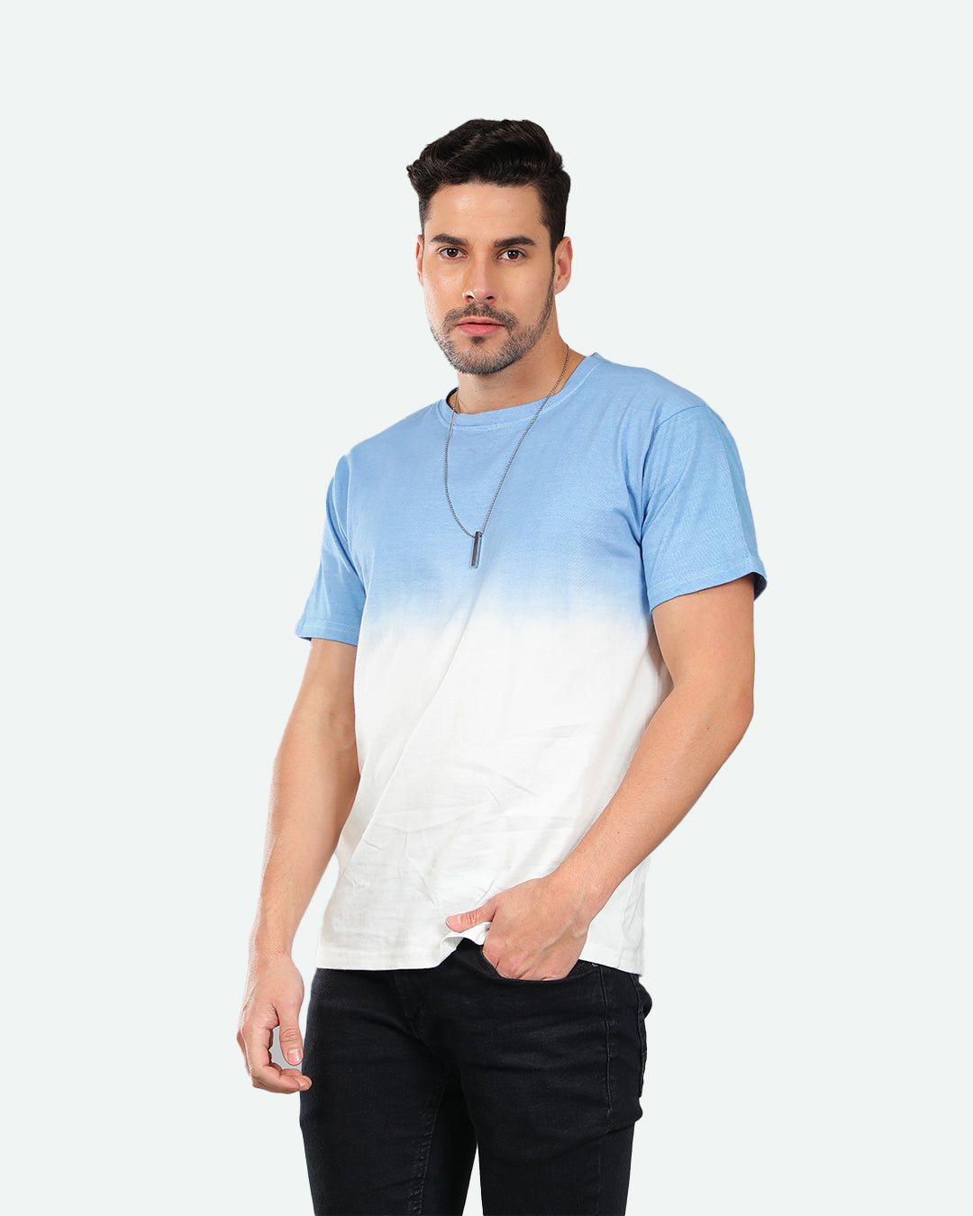 Tie & Dye Blue White Men Tshirt