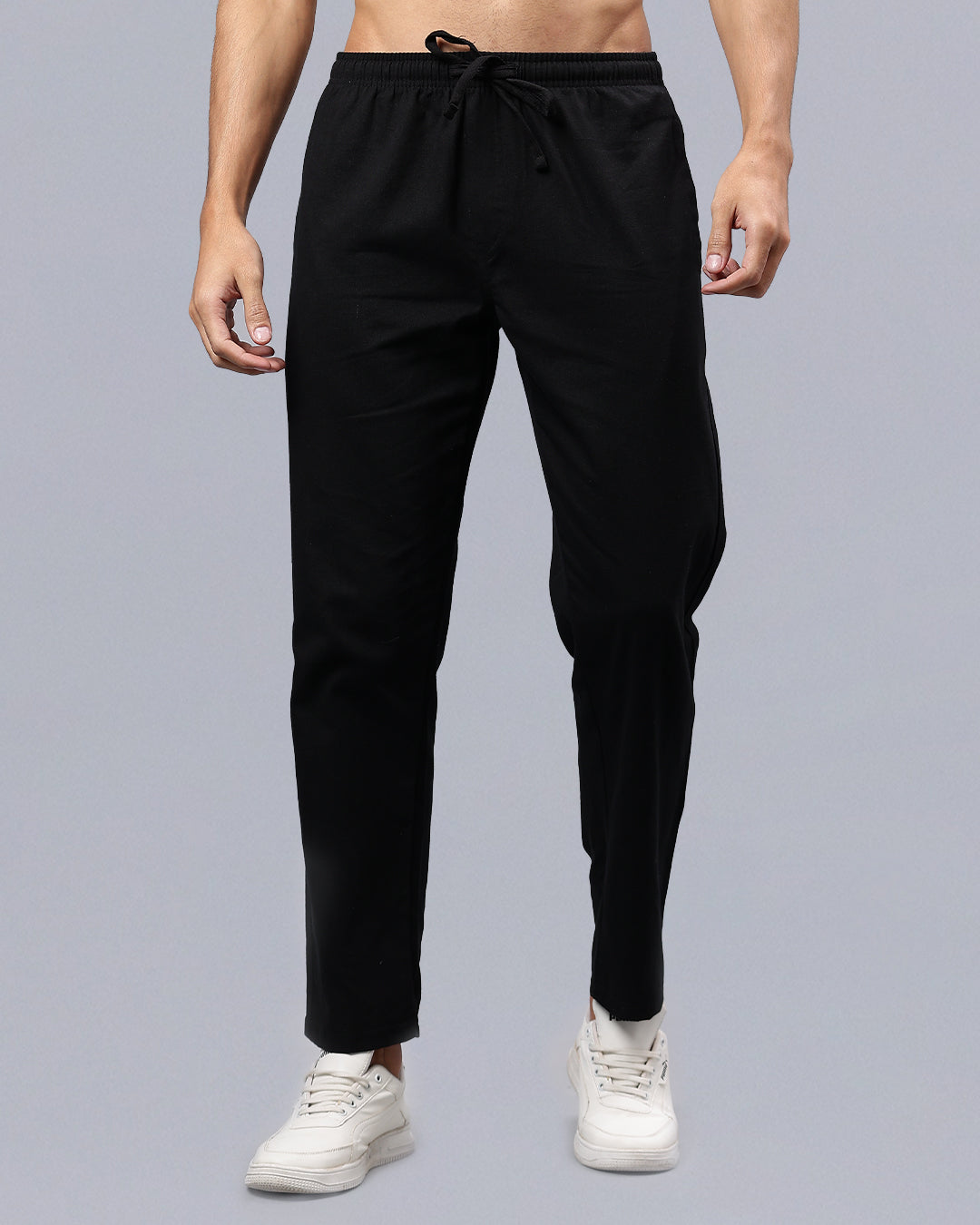 Black Casual Men Cargo Joggers - Main Image