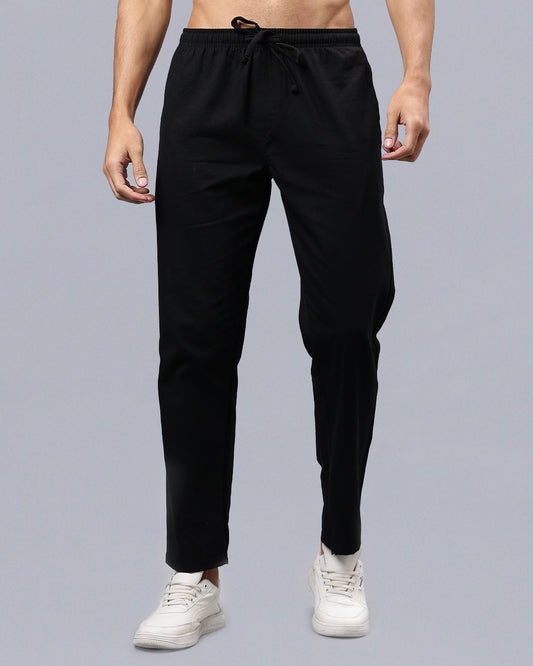 Black Casual Men Cargo Joggers