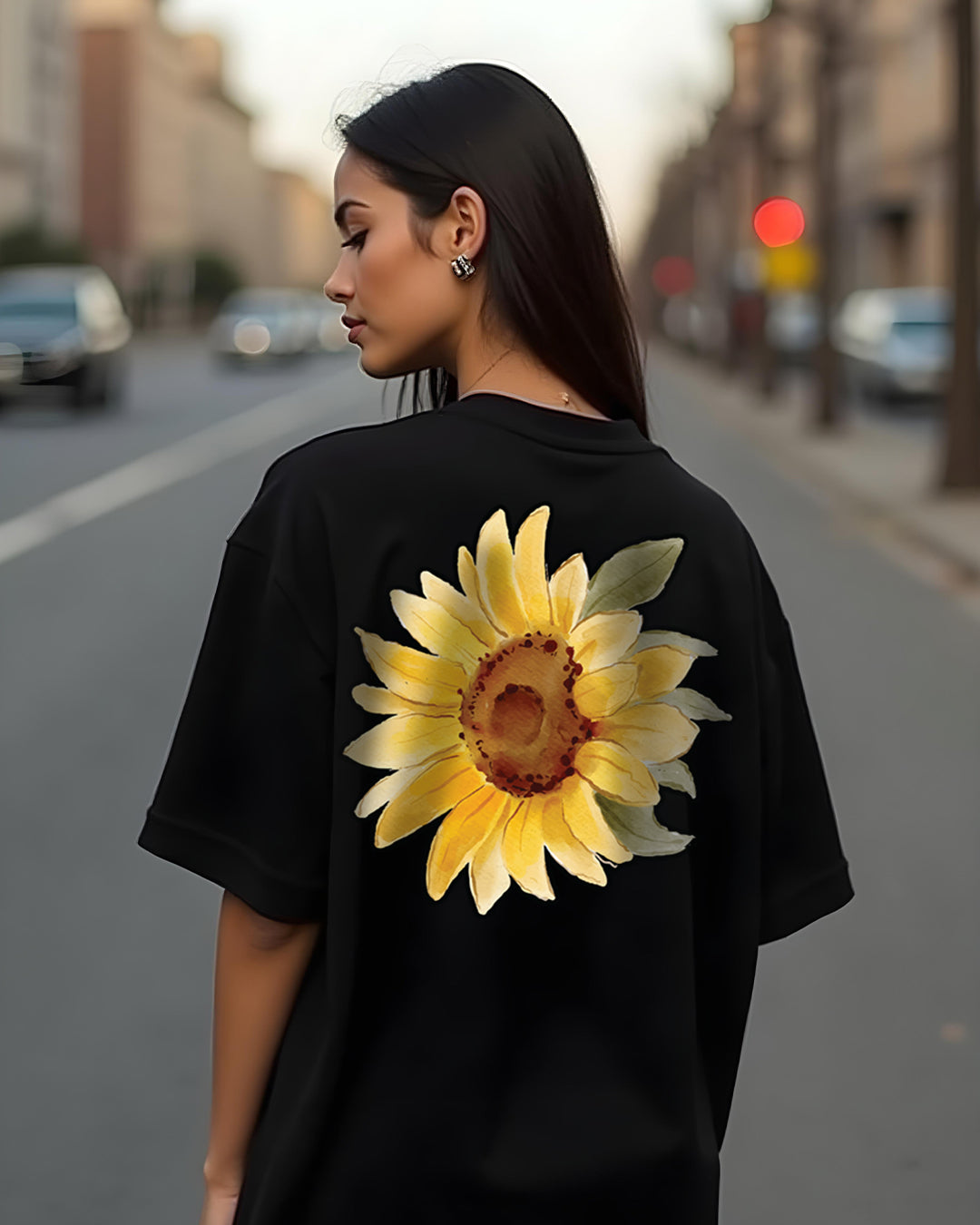 Waterpatch Sunflower Oversized Women Tshirt