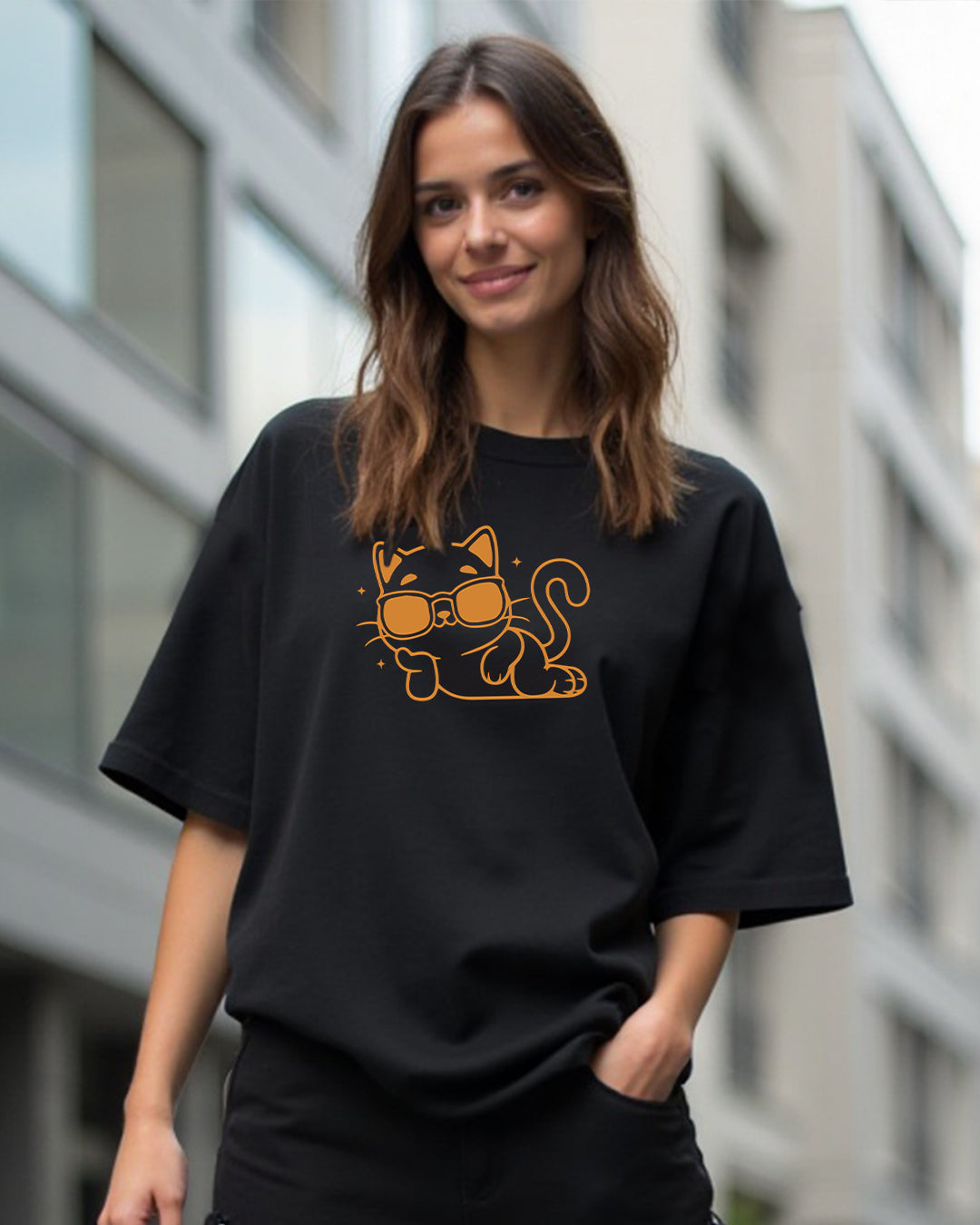 Savage Cat Oversized Women Tshirt