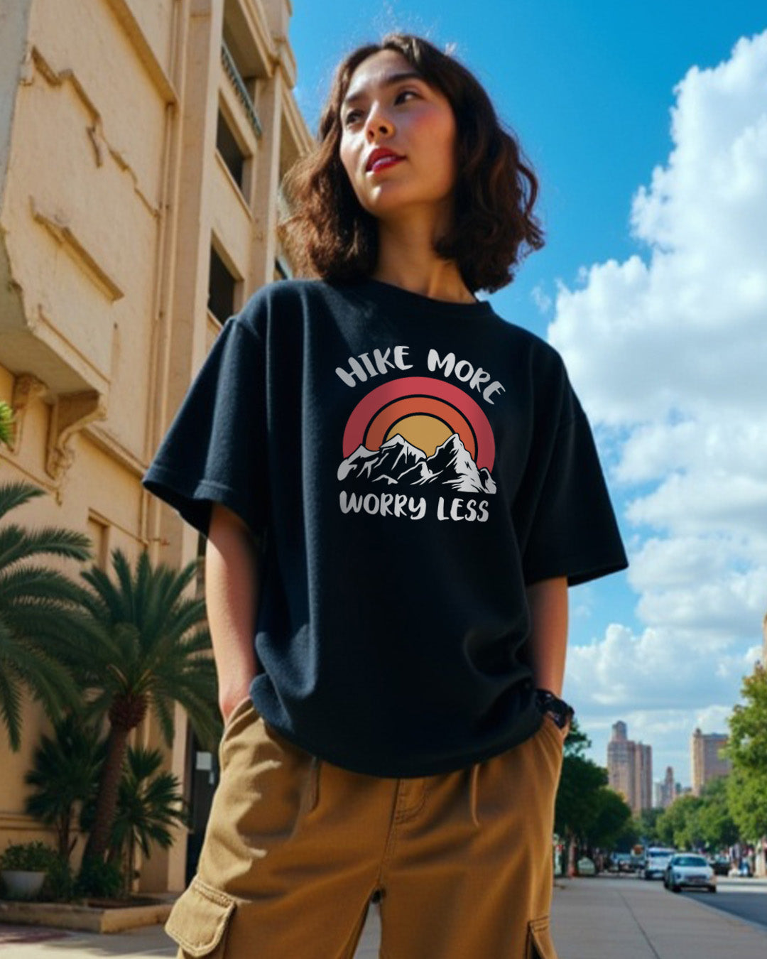Hike More Oversized Women Tshirt