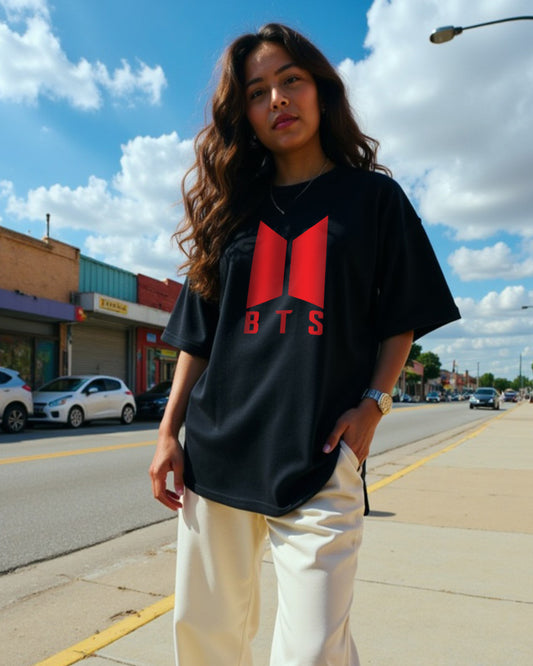 BTS Logo Oversized Women Tshirt