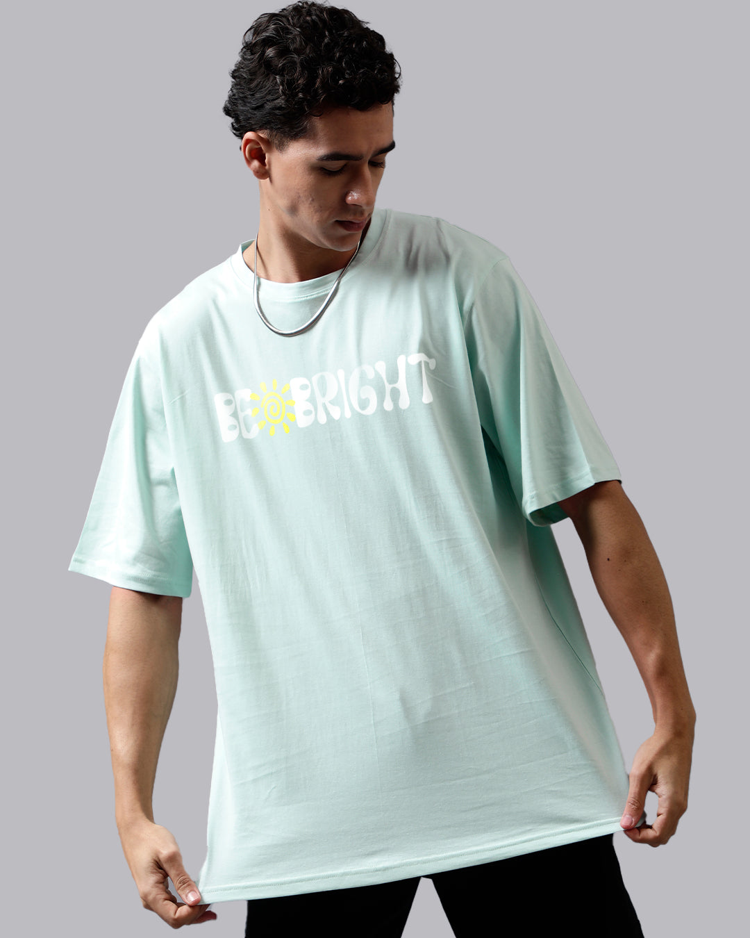 Be Bright Mint Blue Oversized Men's Tshirt
