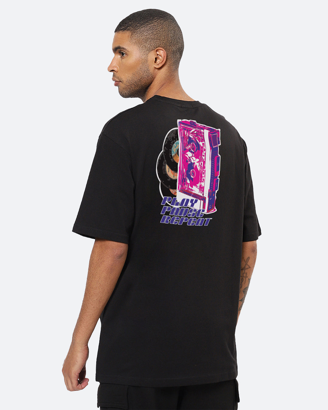 Play Pause Oversized Men's Tshirt