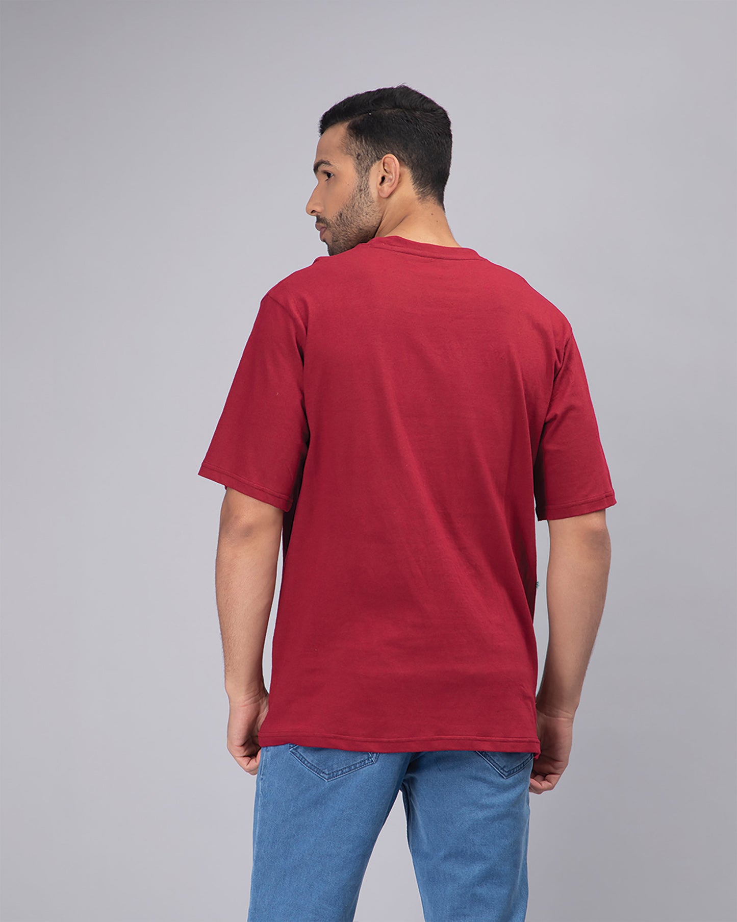 B.a.s.i.c Maroon Oversized Men's Tshirt