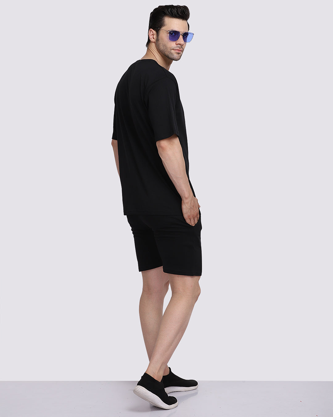 Solid Black Co-ord Set Oversize Men