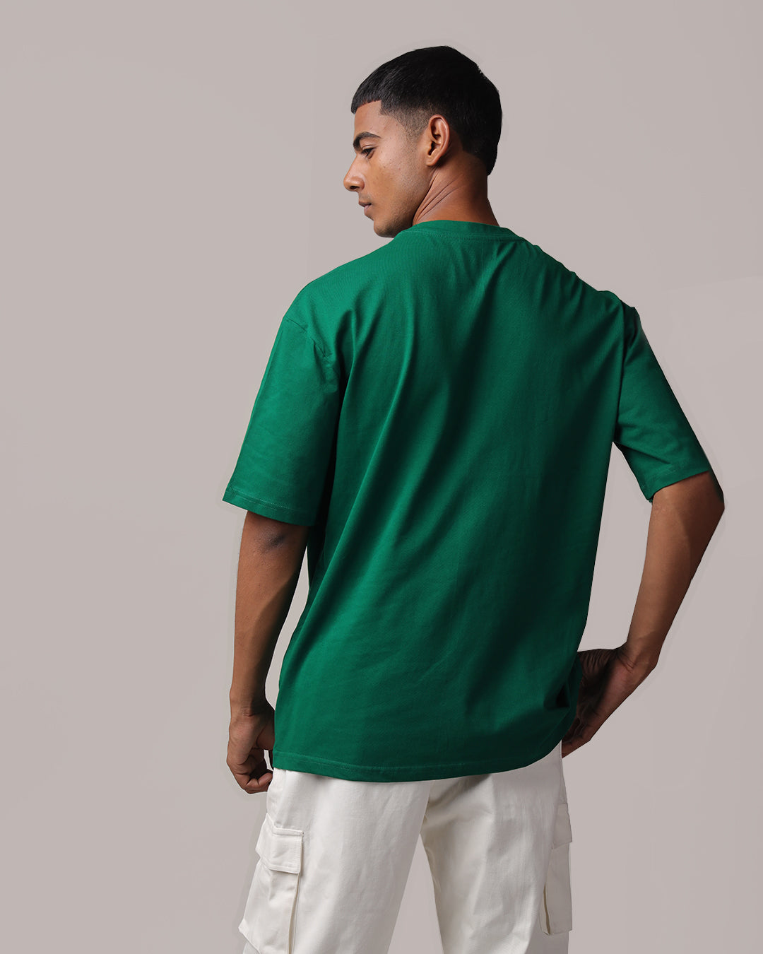 Solid Green Oversized Men's Tshirt