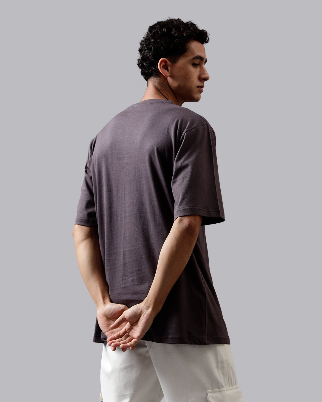Never Give up Grey Oversized Men's Tshirt