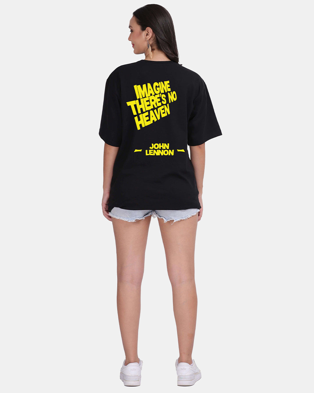 Imagine No Heaven Oversized Women Tshirt