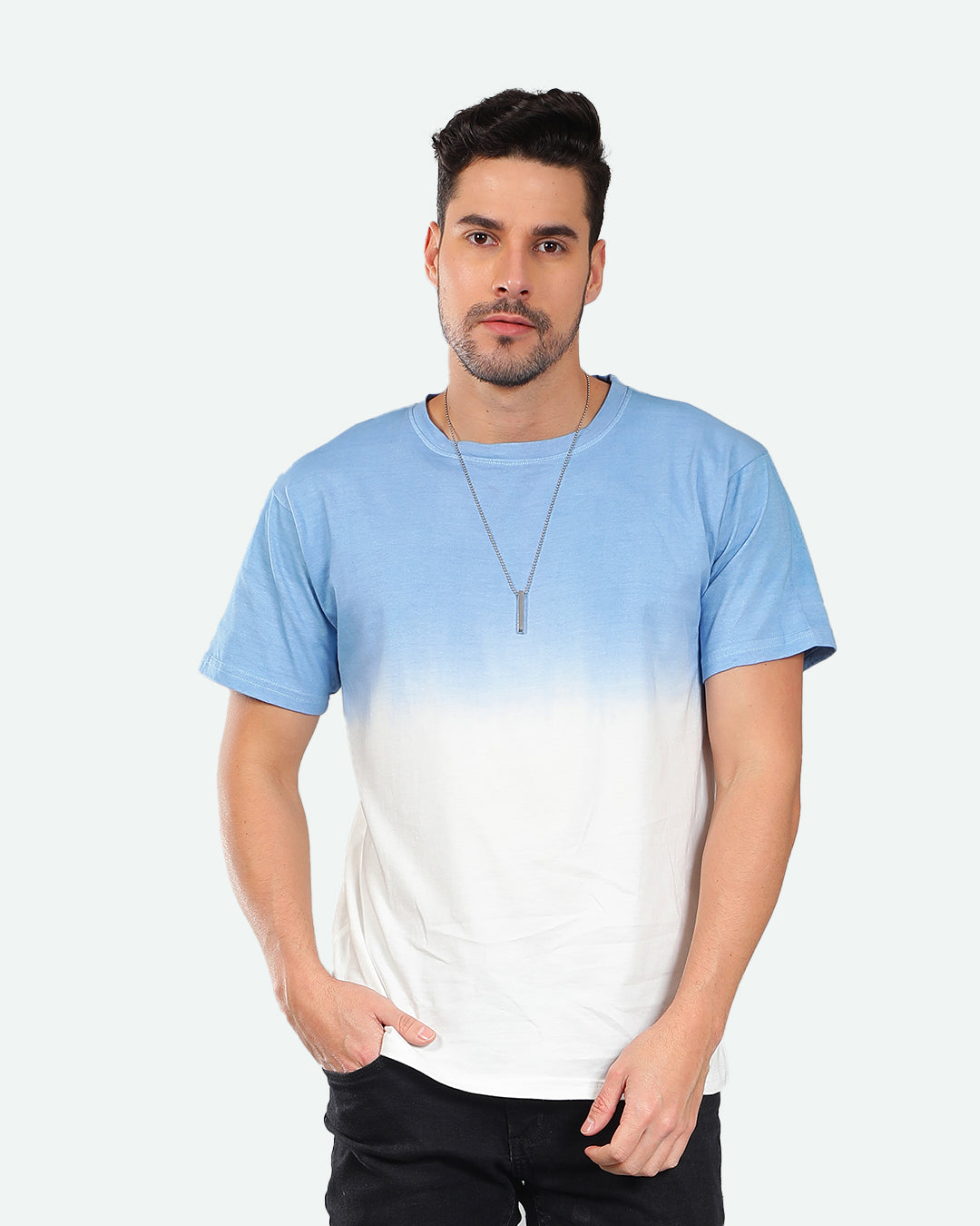 Tie & Dye Blue White Men Tshirt