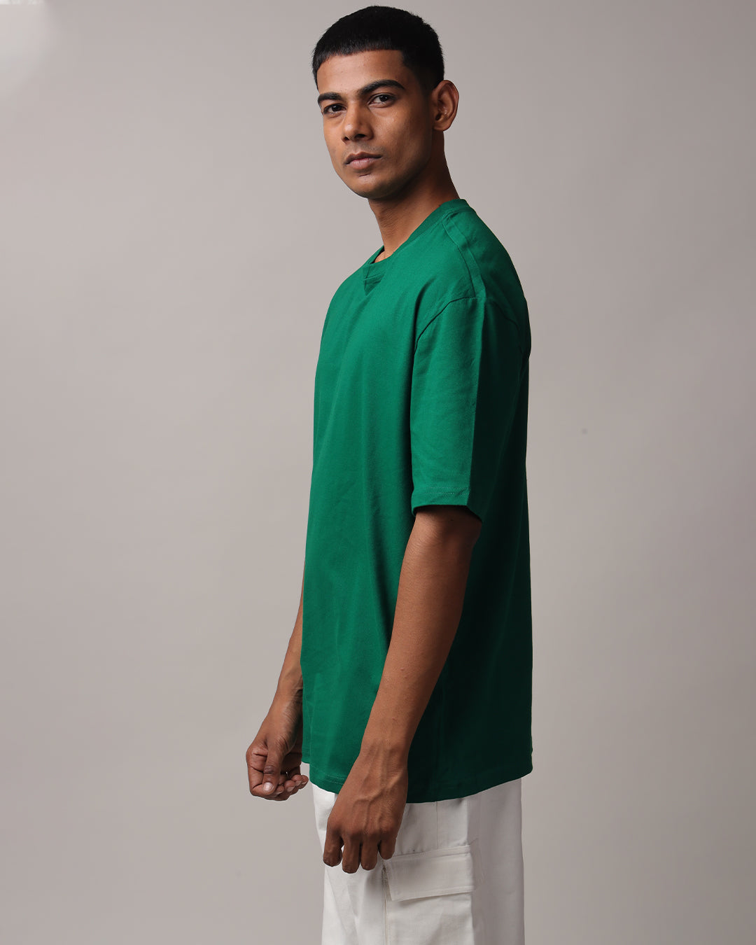 Solid Green Oversized Men's Tshirt