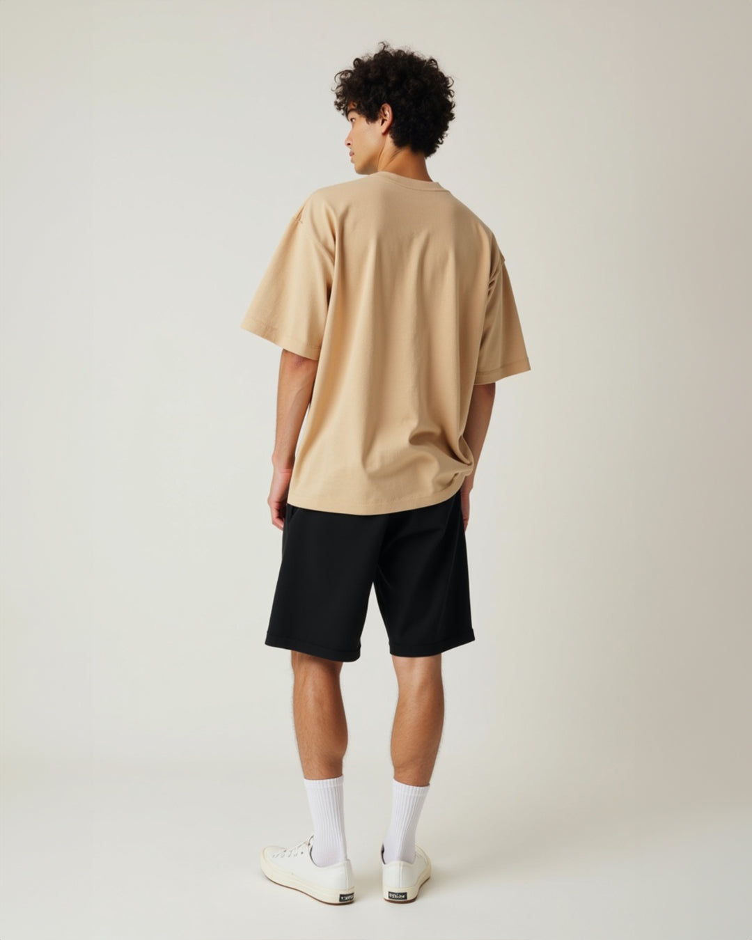Solid Khakhi Oversized Men's Tshirt