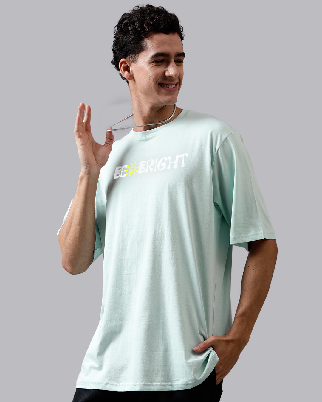 Be Bright Mint Blue Oversized Men's Tshirt