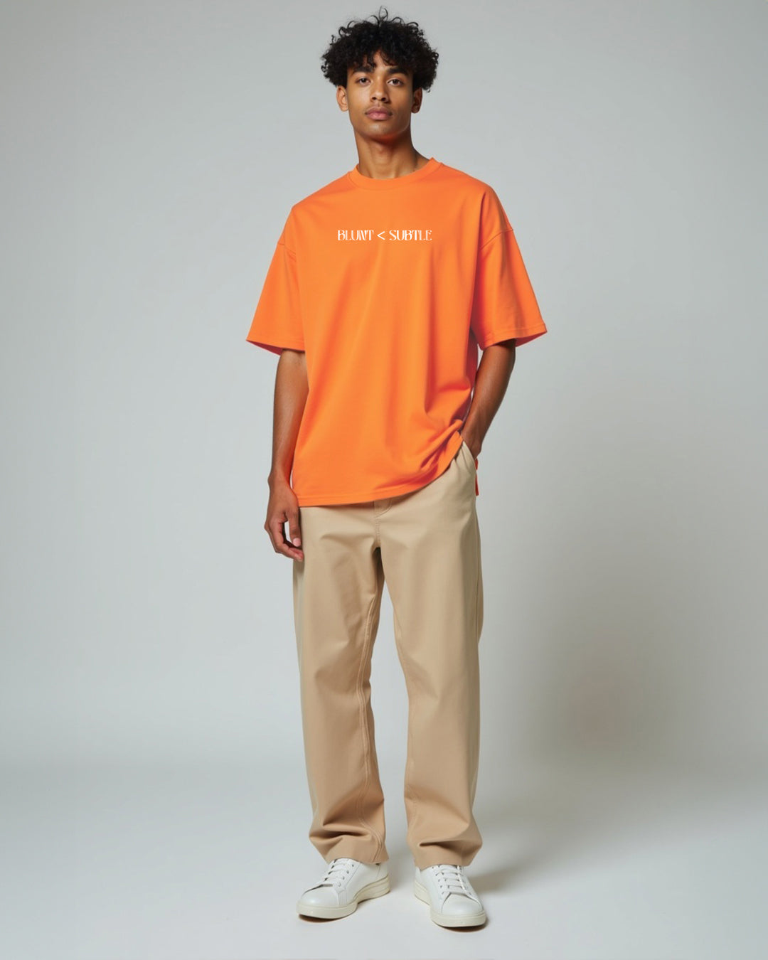 Blunt & Subtle Orange Oversized Men's Tshirt