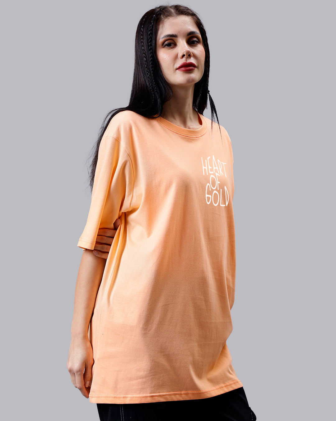 Heart Of Gold Oversized Women Tshirt