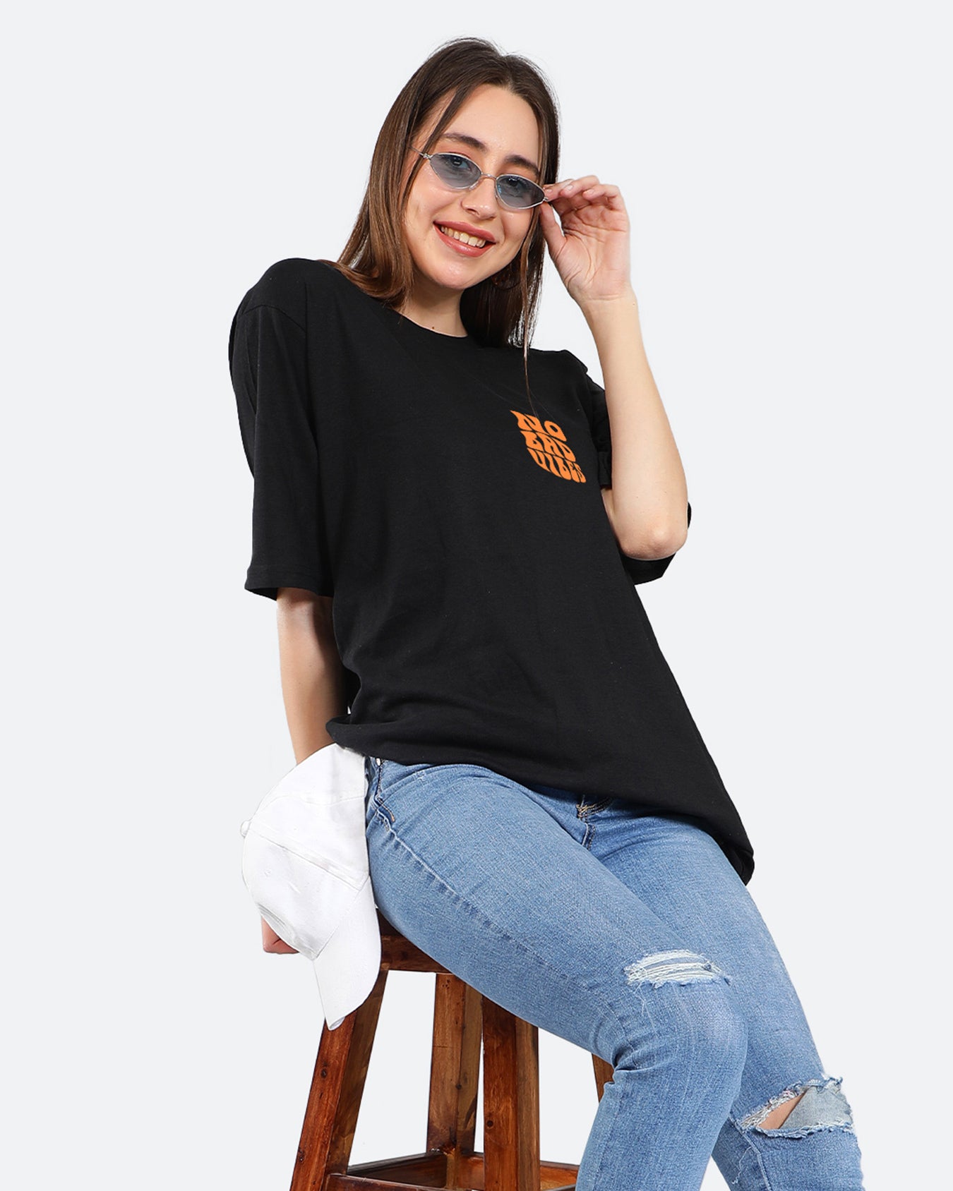 No Bad Vibes Oversized Women Tshirt