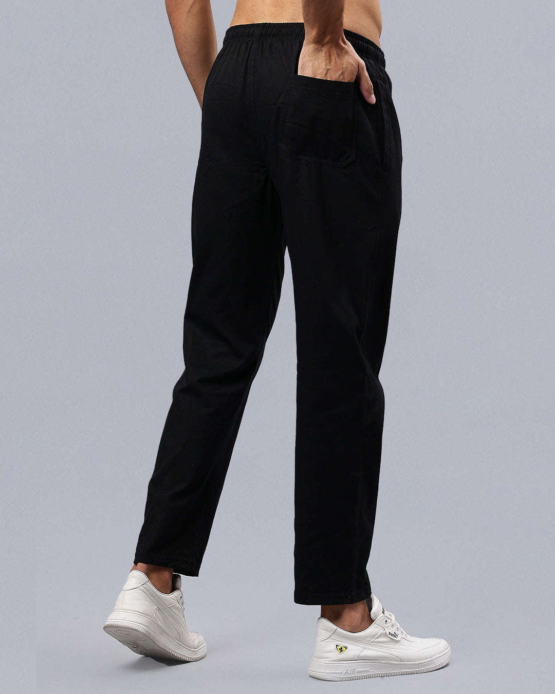 Black Casual Men Cargo Joggers