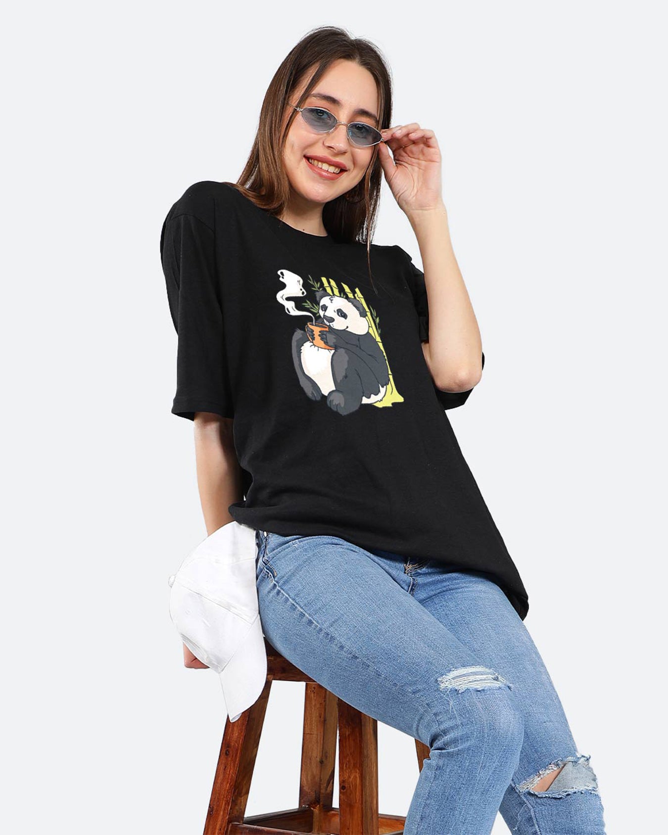 Panda Oversized Women Tshirt