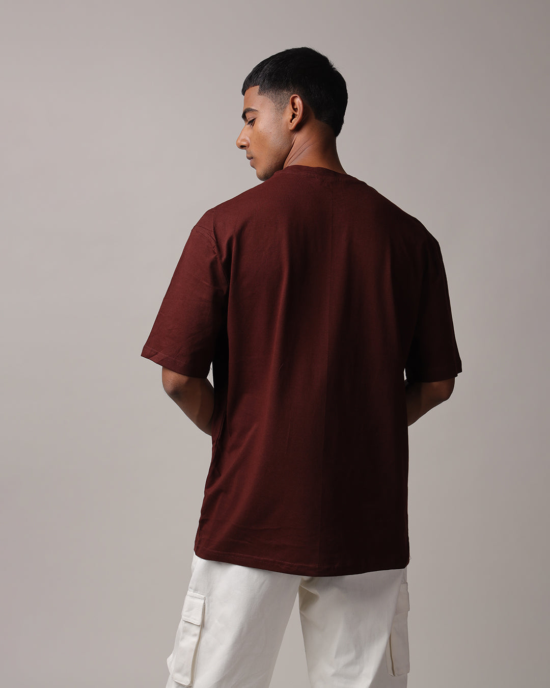 Um Confusion Coffee Brown Oversized Men's Tshirt