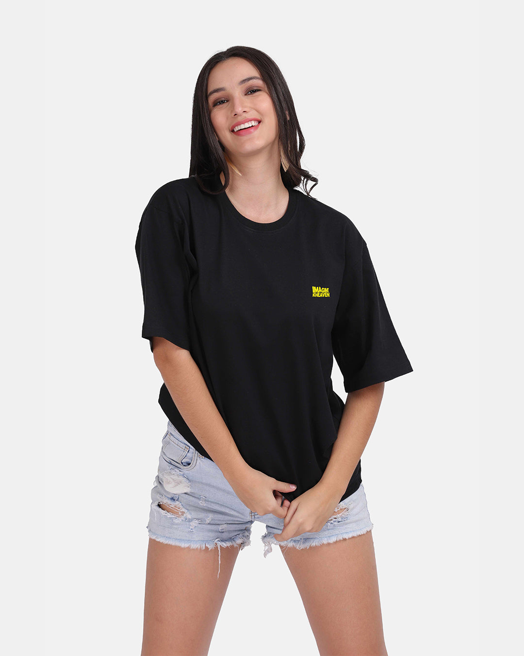 Imagine No Heaven Oversized Women Tshirt