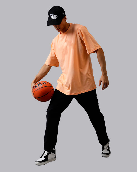 Peach Solid Oversized Men's Tshirt