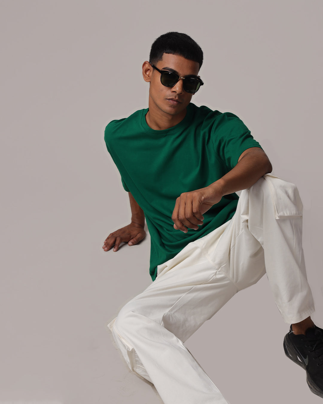 Solid Green Oversized Men's Tshirt