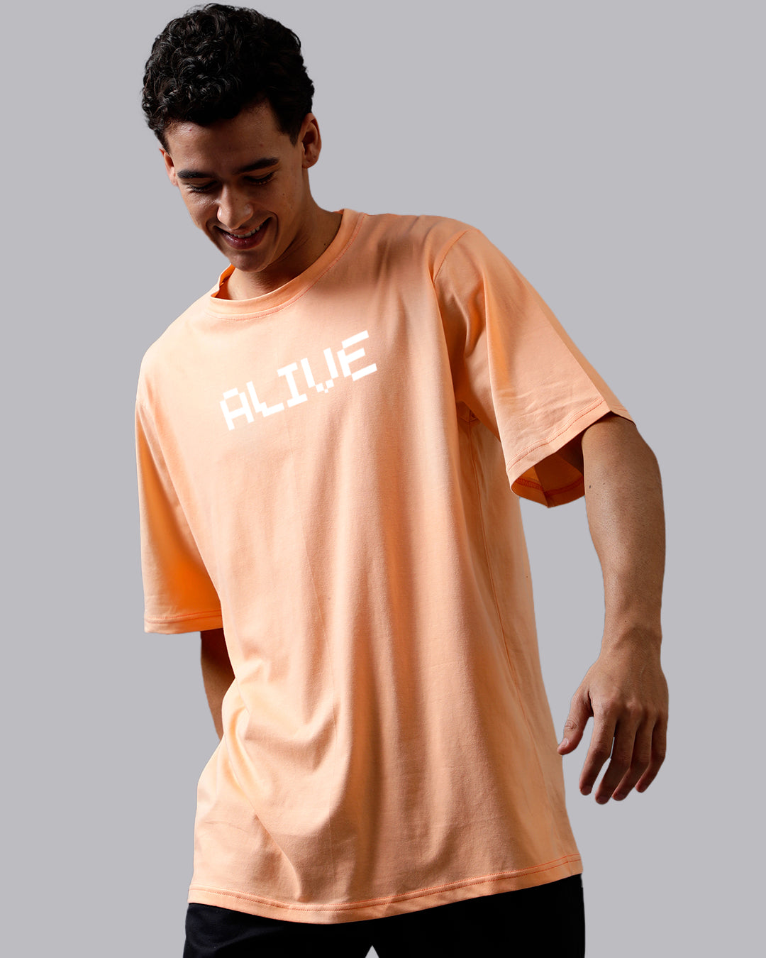 Alive Peach Oversized Men's Tshirt