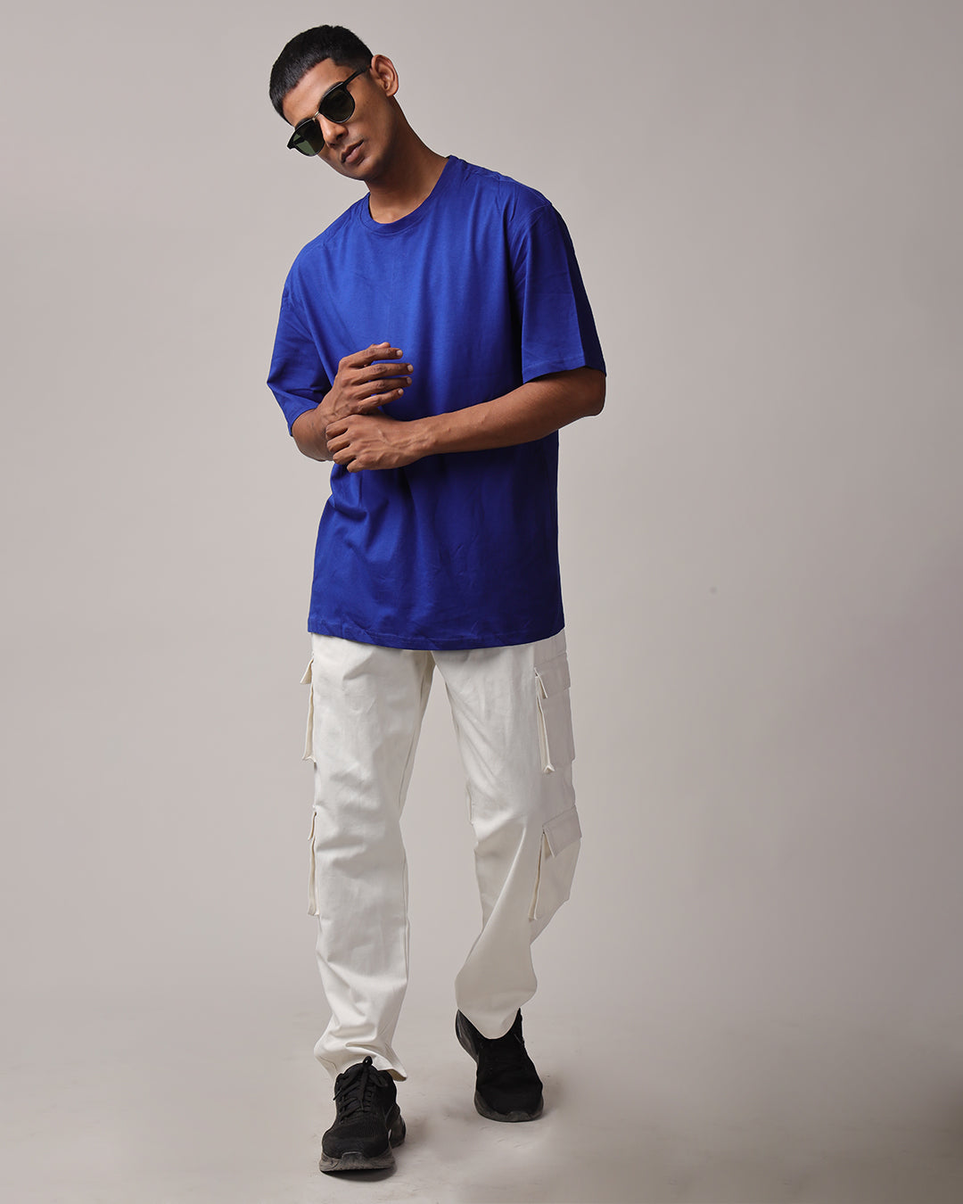 Solid Midnight Blue Oversized Men's Tshirt