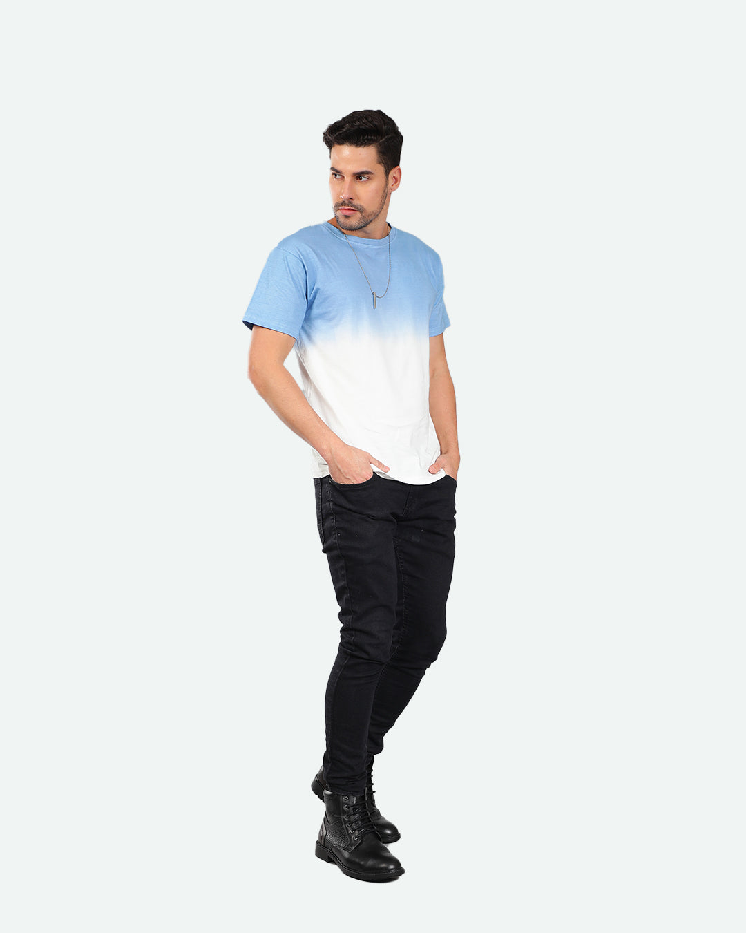 Tie & Dye Blue White Men Tshirt