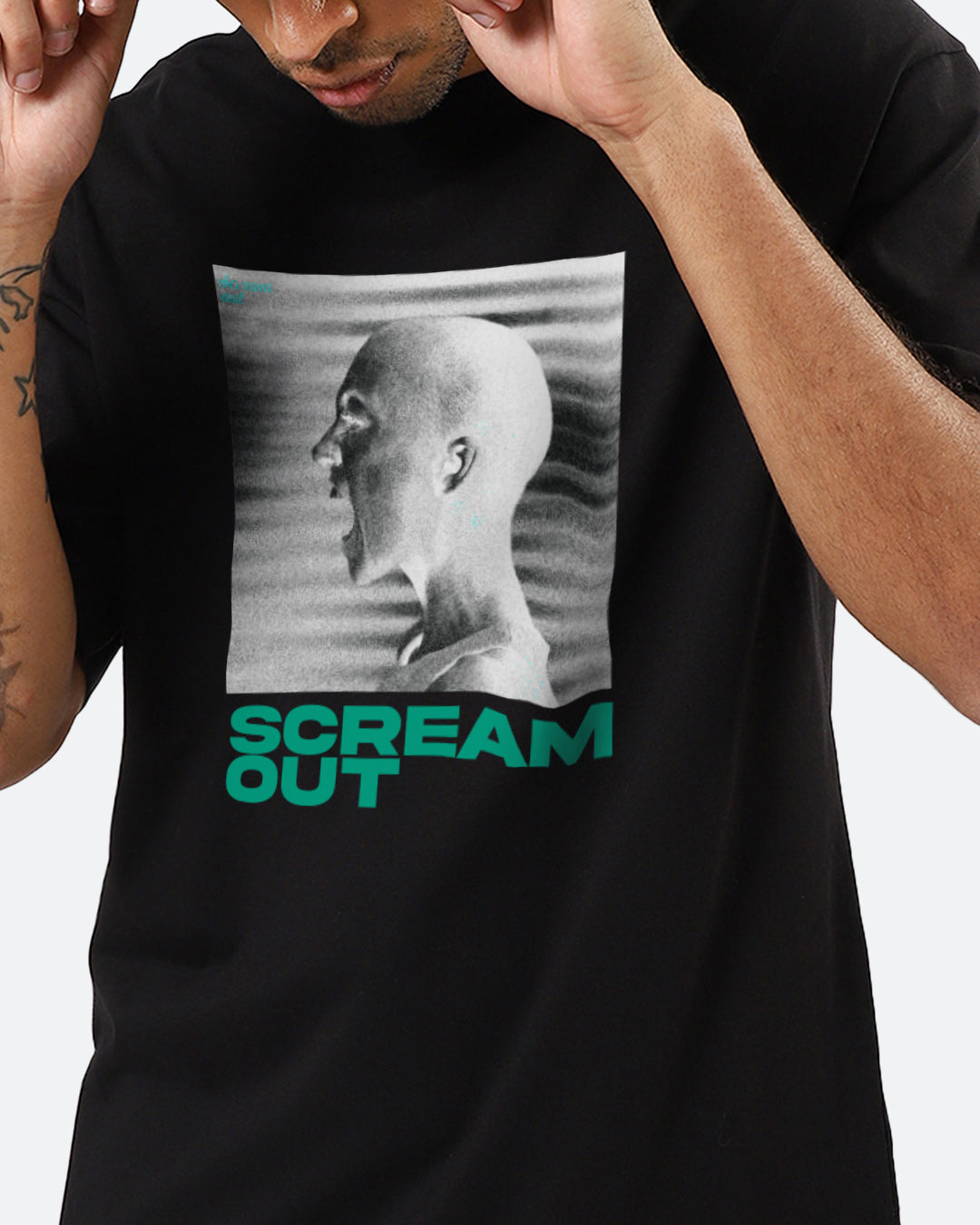 Scream Out Black Oversized Men's T-shirt