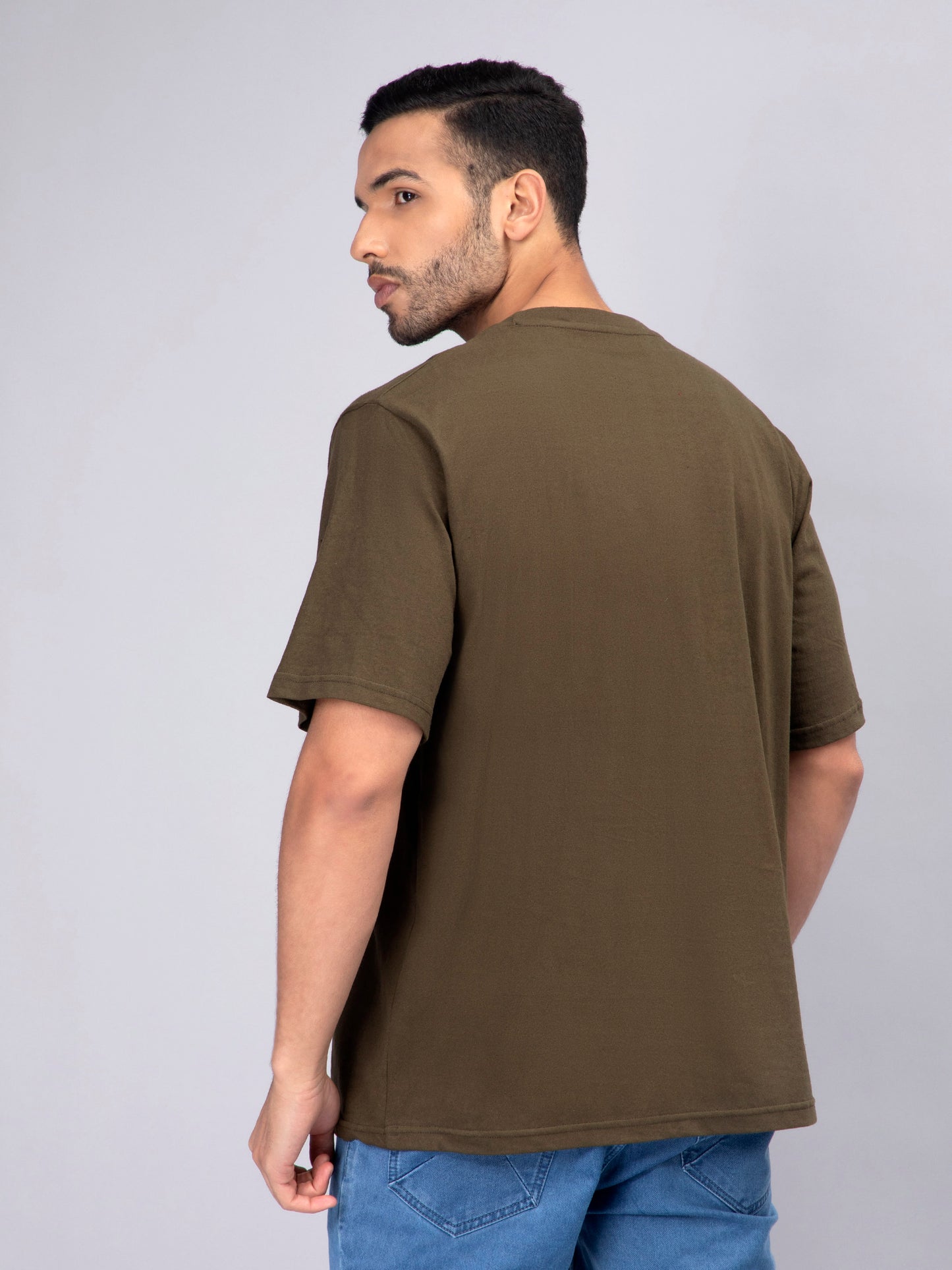 Solid Olive Green Oversized Men's Tshirt