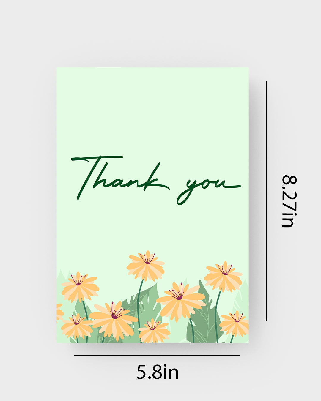 Green Thank you Greeting Card