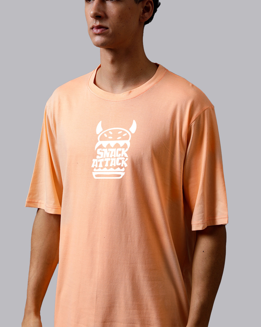 Snack Attack Peach Oversized Men's Tshirt