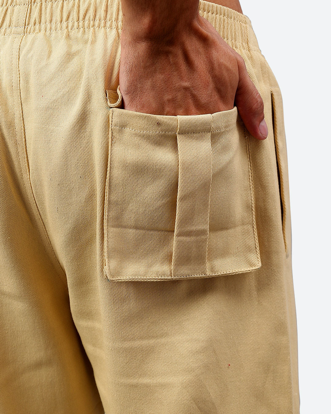 Beige Men Cargo Joggers
