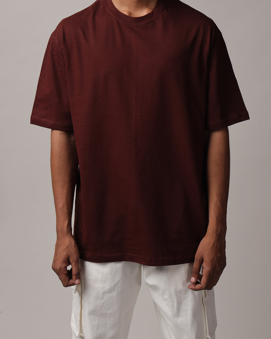 Solid Coffee Brown Oversized Men's Tshirt