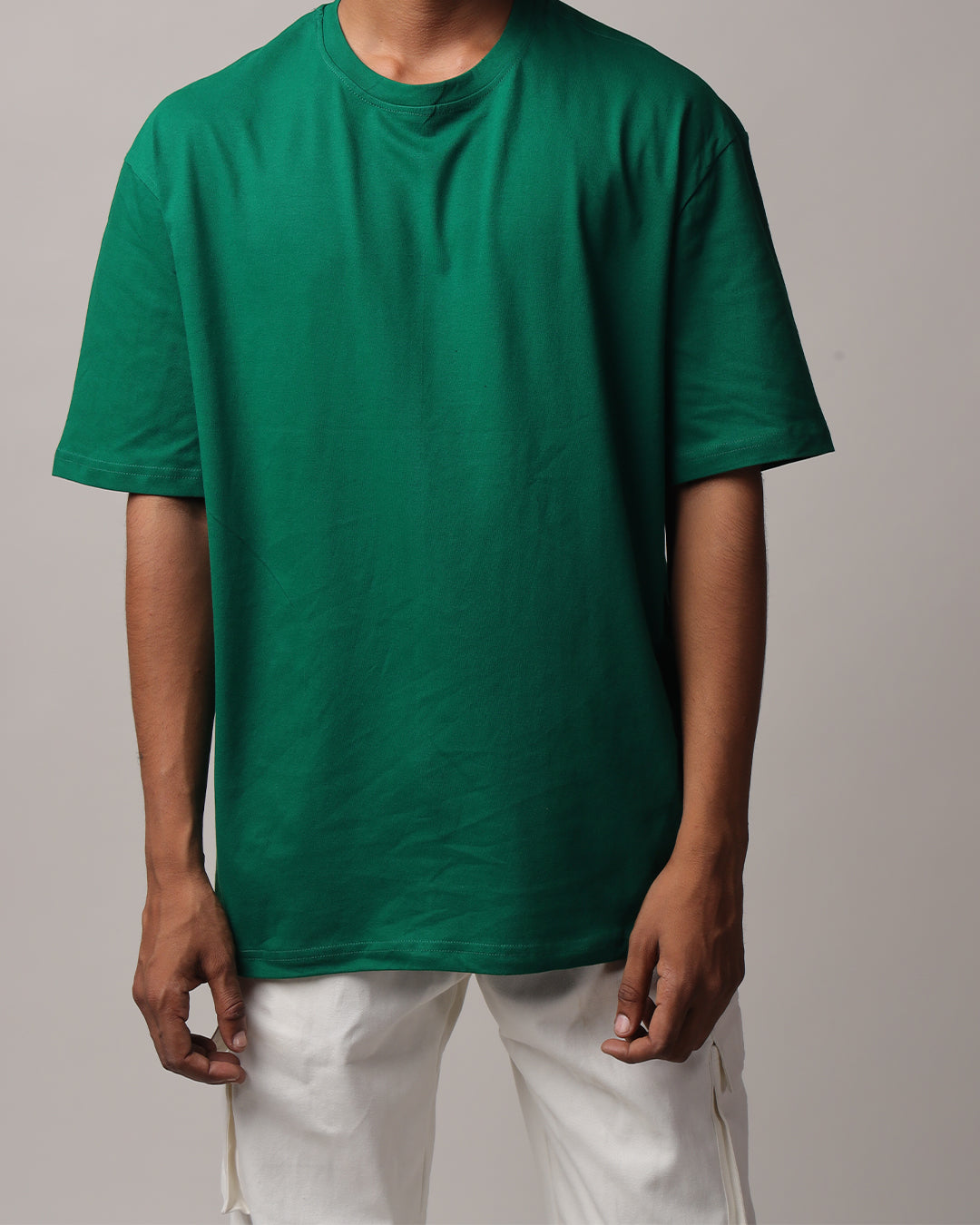 Solid Green Oversized Men's Tshirt