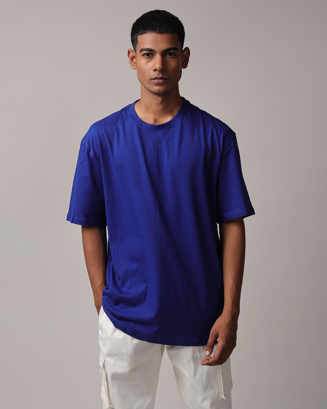 Solid Midnight Blue Oversized Men's Tshirt