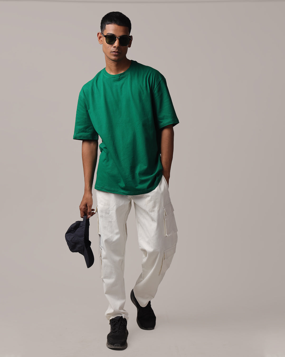 Solid Green Oversized Men's Tshirt