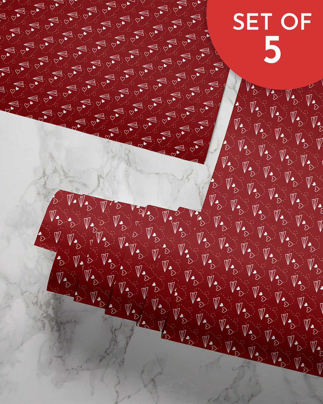 Flash Sale- Love Letter Wrapping Paper (Set Of 5)