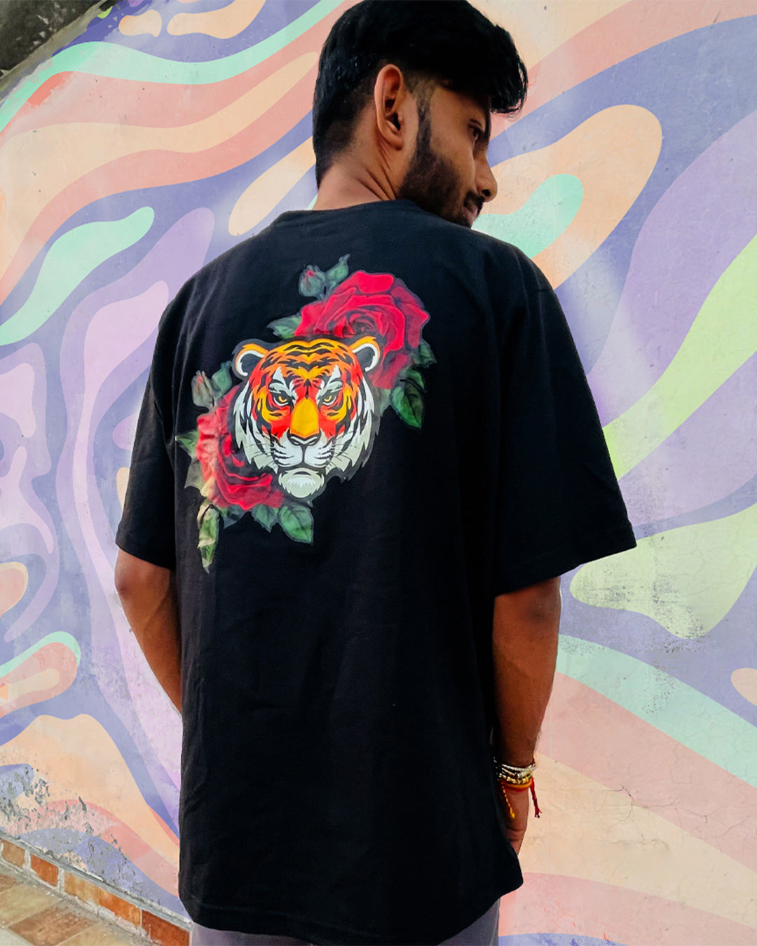 Rose Tiger Oversized Men's Tshirt