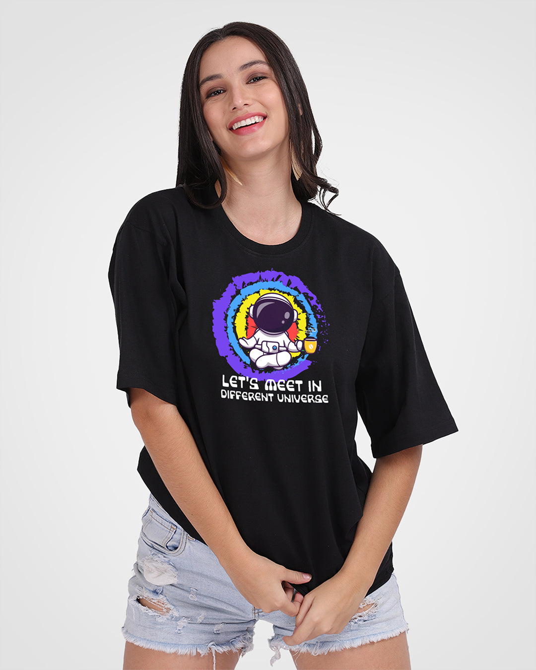 In Different Universe Oversized Women Tshirt