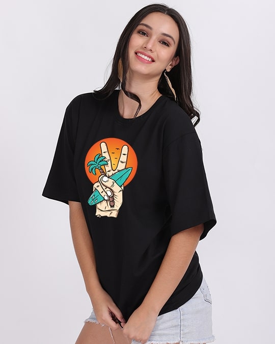 Beach Peace Oversized Women Tshirt