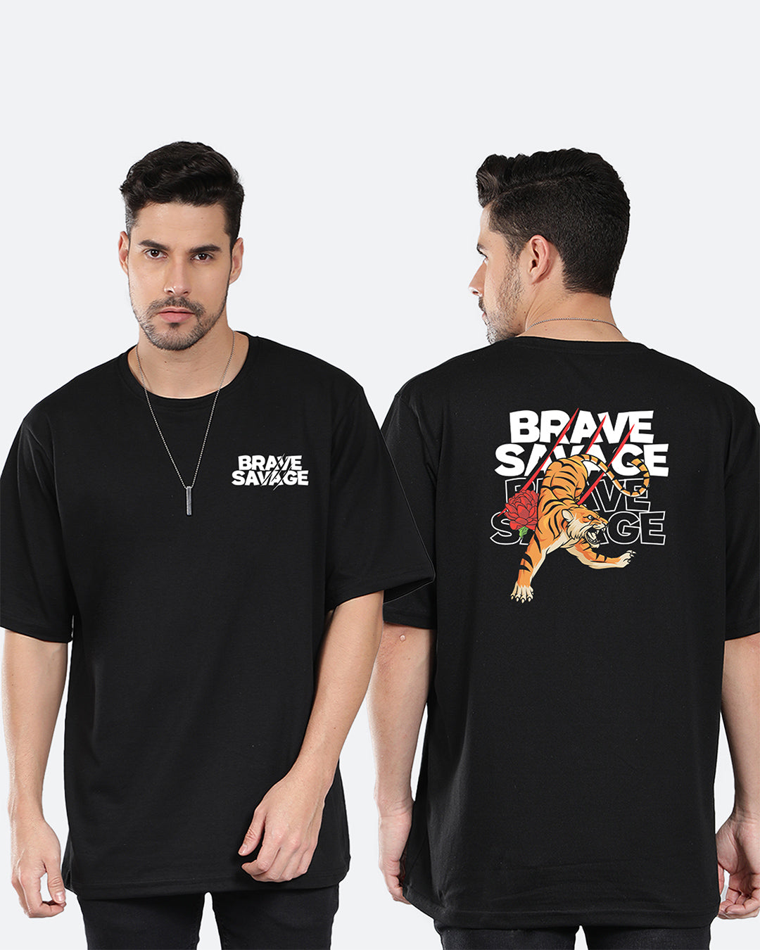 Brave Savage Oversized Men's Tshirt