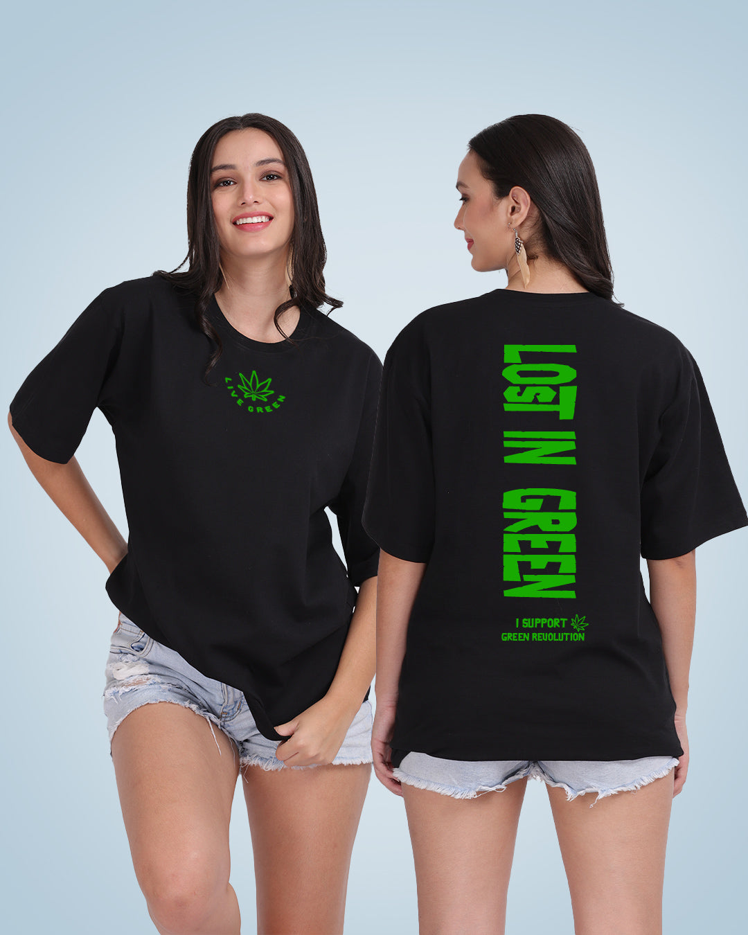 Lost In Green Oversized Women Tshirt