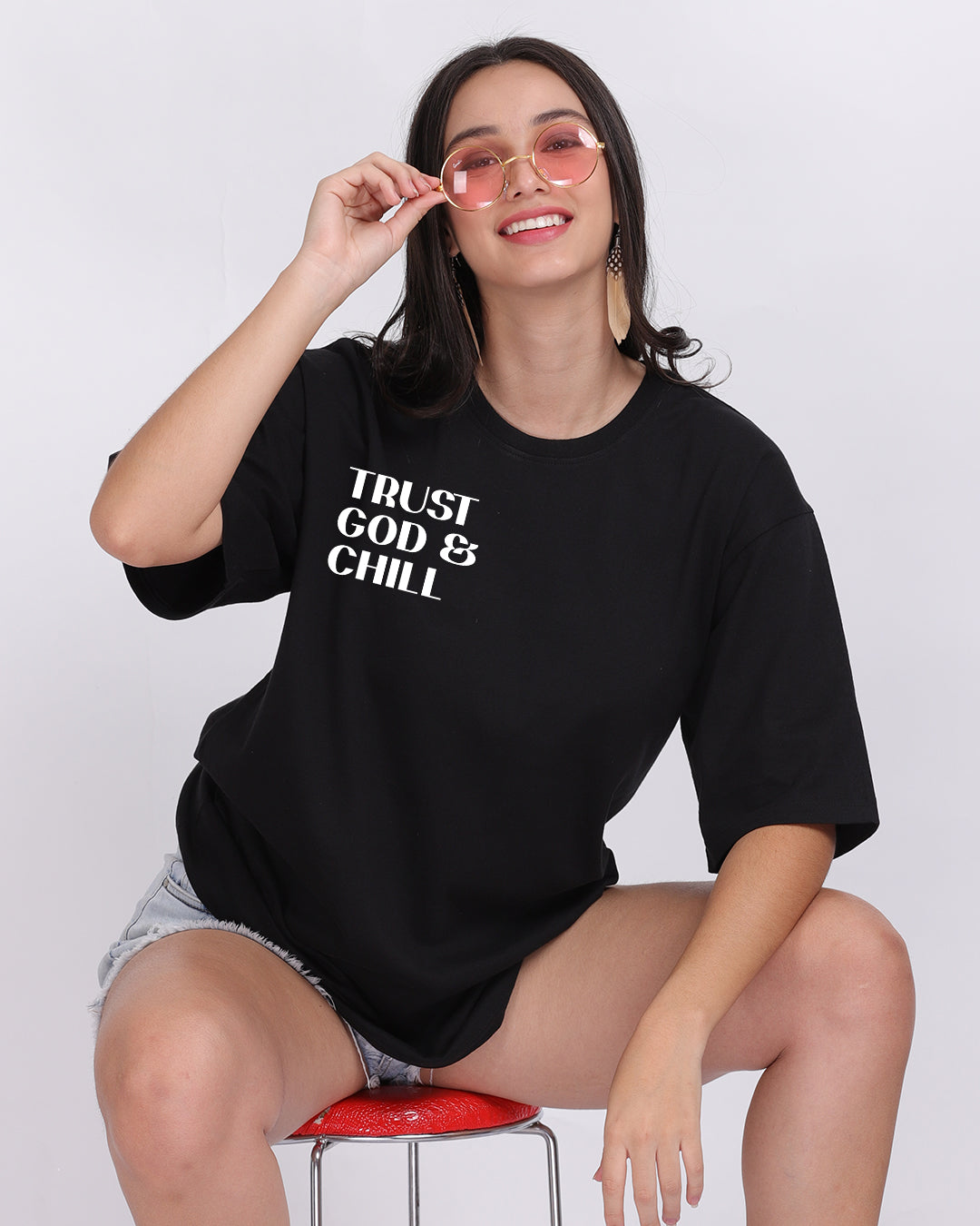 Trust God Oversized Women Tshirt