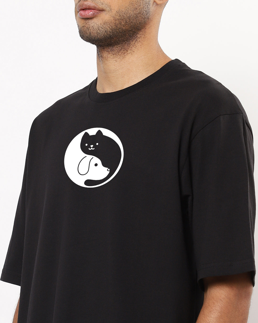 Cat Dog Oversized Men's Tshirt