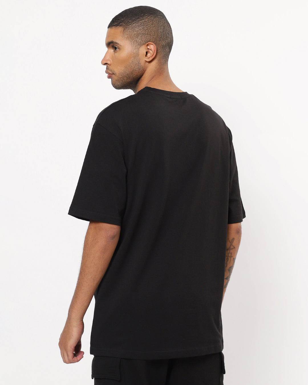 Solid Black Oversized Men's Tshirt